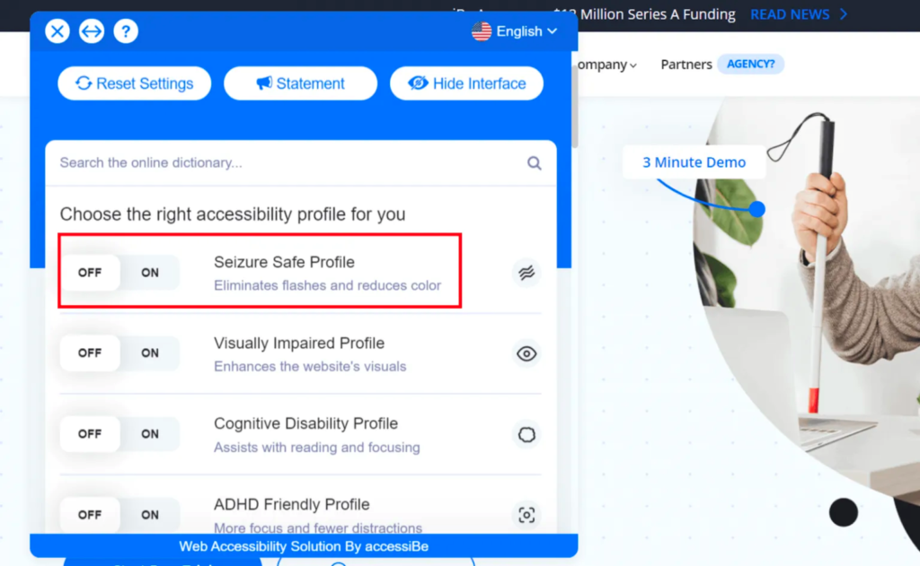 accessiBe screenshot - 10 Best Web Accessibility Testing Tools For QA Teams In 2023