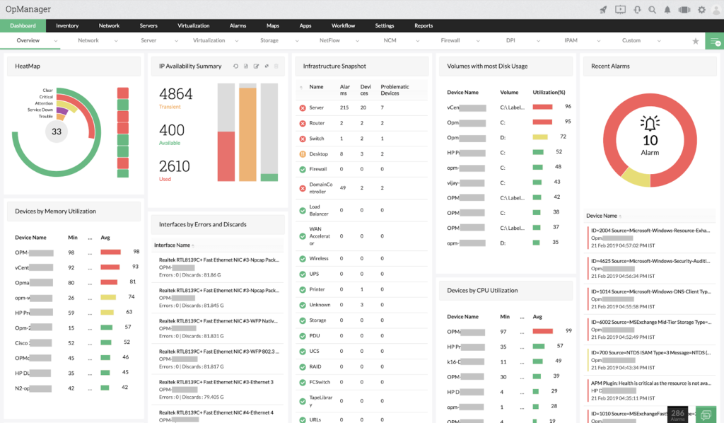 ManageEngine OpManager screenshot - 10 Best Web Server Monitoring Tools Of 2022
