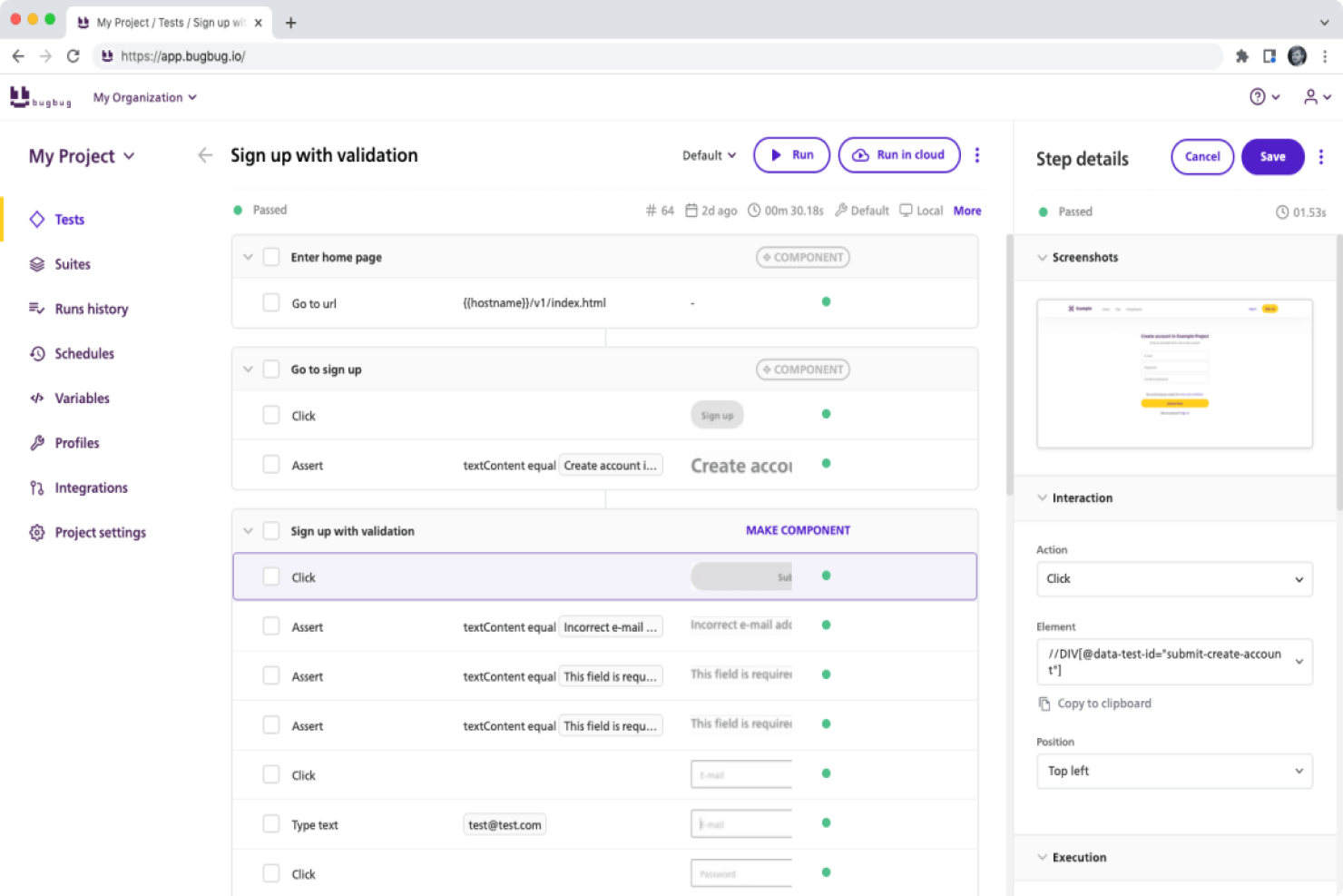 BugBug screenshot - 10 Best Web Automation Tools For QA In 2023