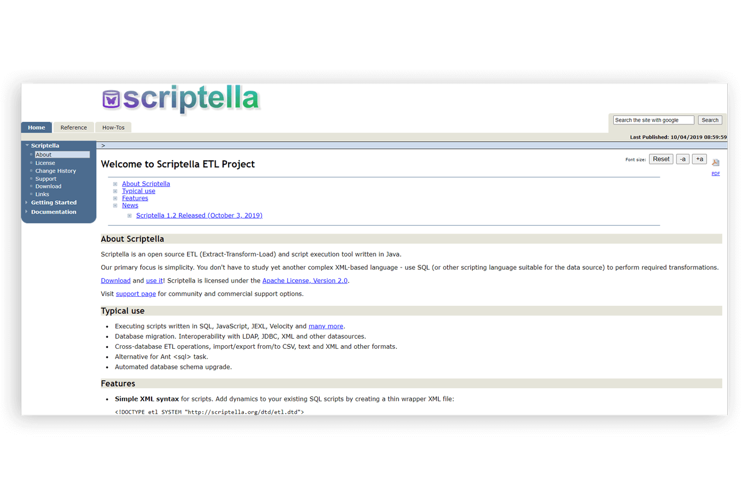 Scriptella screenshot - 10 Best Open Source ETL Tools For QA Teams In 2023